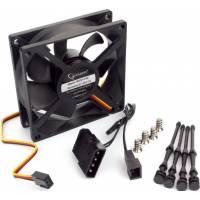 Вентилятор Gembird S8025H-3P4M (80x80x25mm, Hydro, 2000rpm, <23dBa, 3+4pin, силиконовые крепления, black) OEM