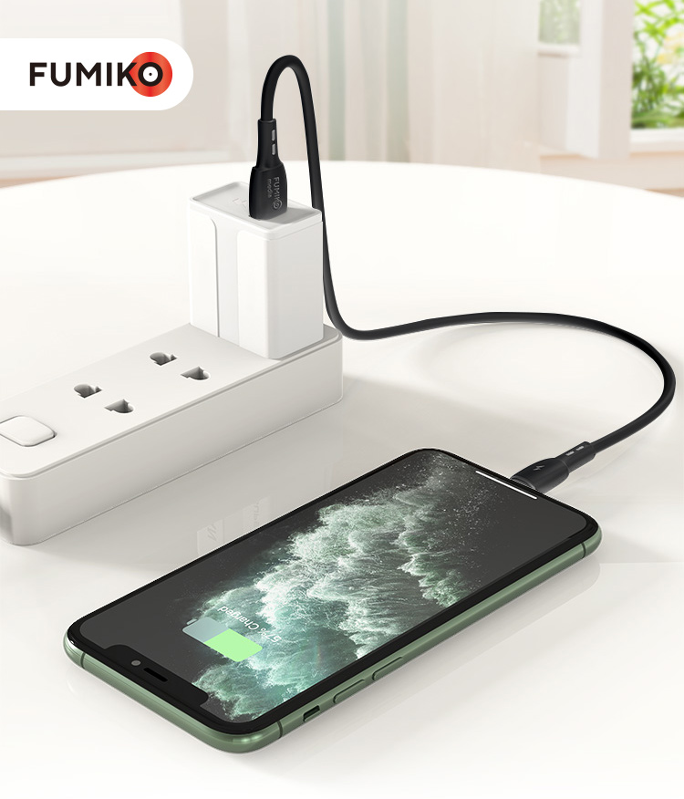 Кабель USB 2.0 Am - micro USB 1.0m (FCA02-04, 3A, быстрая зарядка, black) FUMIKO