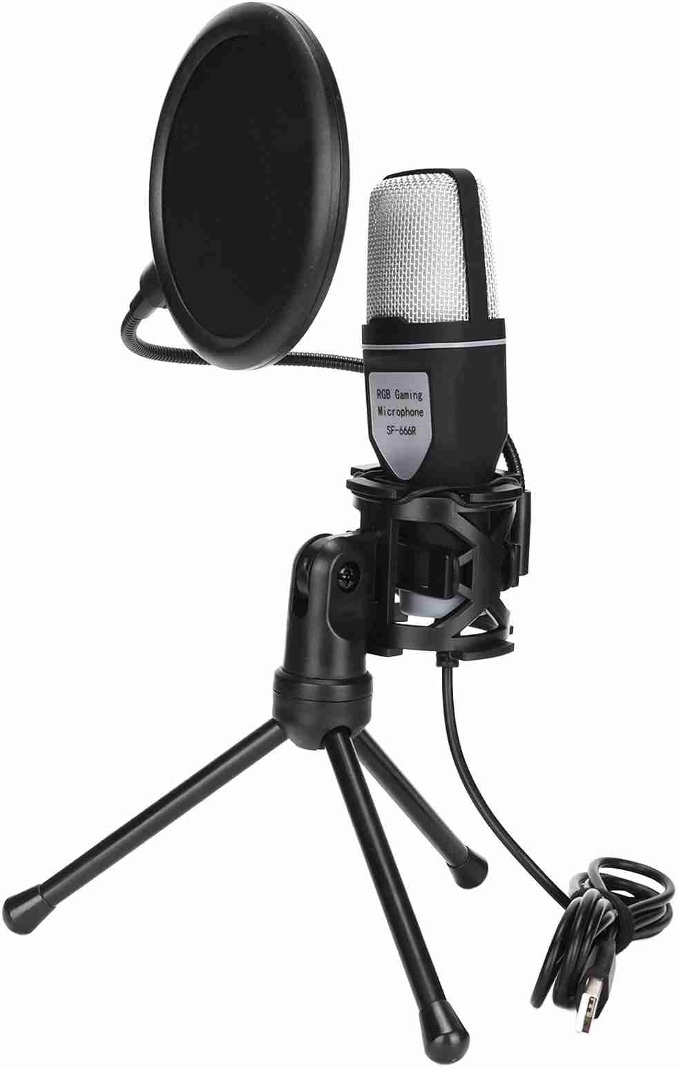 Микрофон Yanmai SF-666R (настольный, конденсаторный, игровой, RGB подсветка, 1.35m, black)
