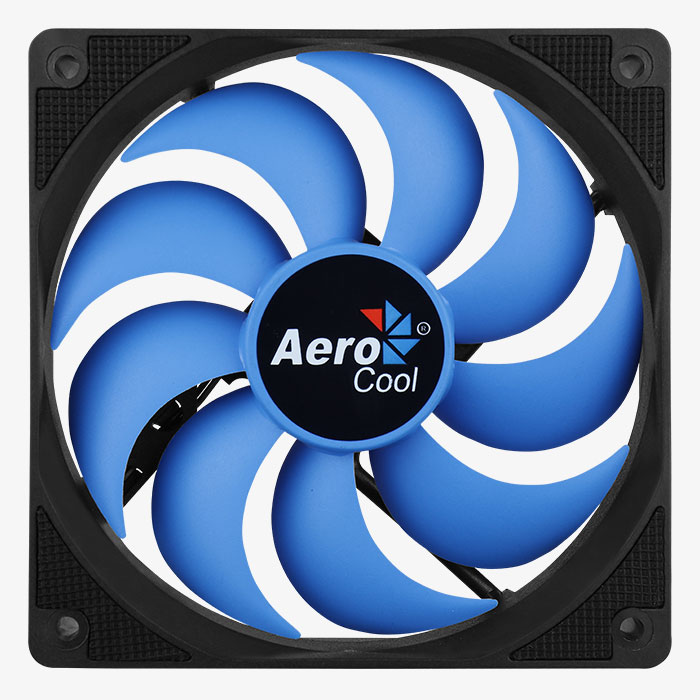 Вентилятор AeroCool Motion 12 (120x120x25mm, Hydro, 1200rpm, 22dBa, 4pin, black-blue) RTL