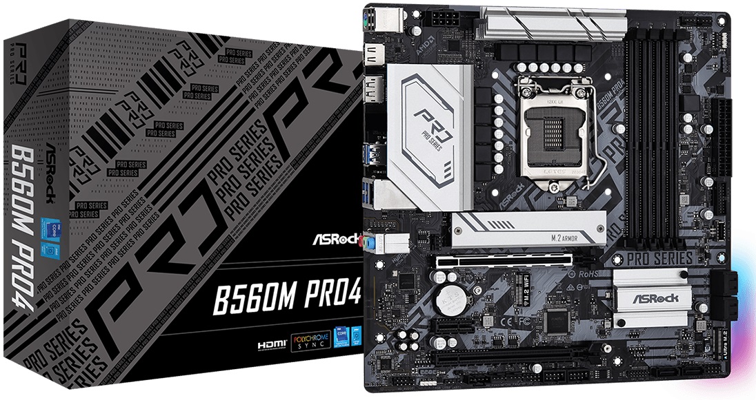 Материнская плата ASRock B560M PRO4 (s1200, mATX) RTL