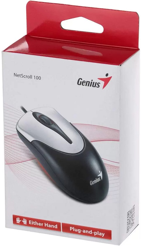 Мышь Genius NetScroll 100 V2 (USB, optical, 1200dpi, black-white)