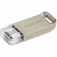 Флеш накопитель USB 3.1 16Gb Transcend JetFlash 850S (TS16GJF850S, 130Mb/s, OTG Type-C, silver)