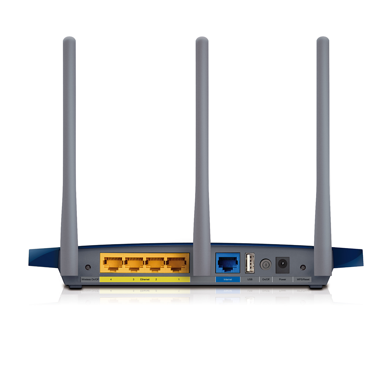 Роутер TP-LINK TL-WR1043ND (300Mbps, 2.4GHz, 4-ports, 1000Mbps, 3 съёмные антенны 5dBi, USB, USB Printer/FTP Server, black)