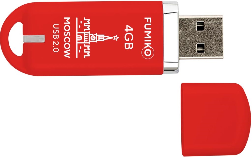 Флеш накопитель USB 2.0 4Gb FUMIKO MOSCOW (FMW-11, 30MB/s, red)