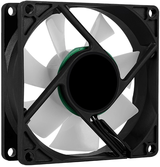 Вентилятор AeroCool Frost 8 (80x80x25mm, Sleeve, 1500rpm, 28dBa, 3+4pin, RGB fixed LED, black-white) RTL