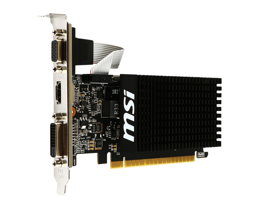 Видеокарта MSI GF GT710 2Gb (GT 710 2GD3H LP, 64bit, DDR3, DVI+HDMI+CRT) RTL