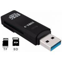 Карт-ридер (SDXC, microSDXC, black, USB 3.0)