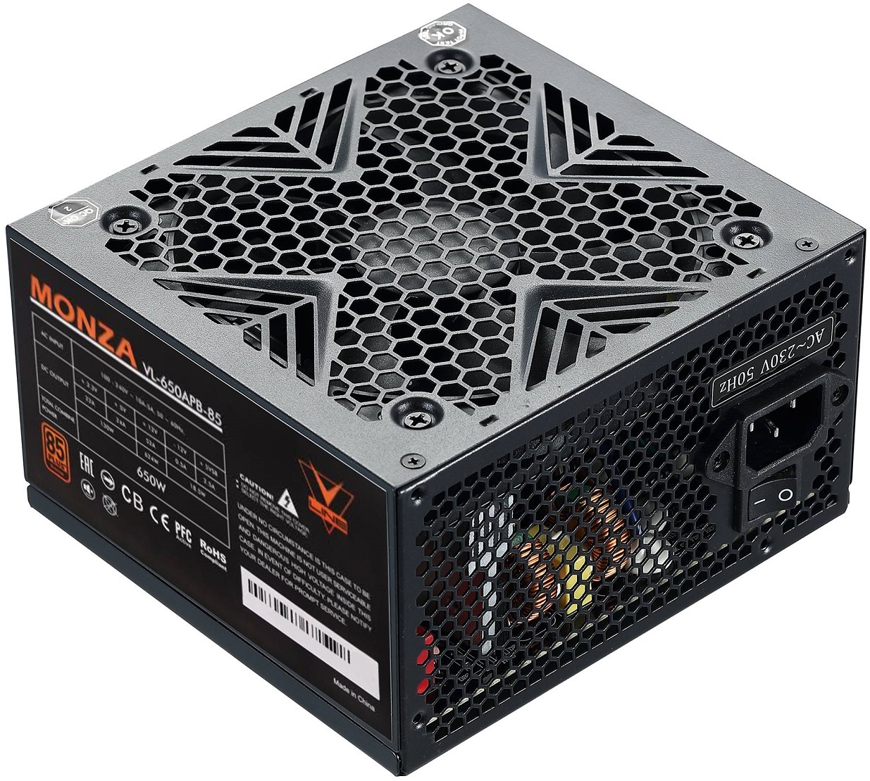 Блок питания Formula V-LINE 650W (VL-650APB-85, 85+ Bronze, 120mm, 20+4+4+4pin, 4xPCI-E 6+2pin, 7*SATA, 4*HDD, 1*FDD) RTL