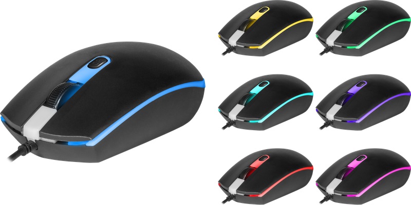 Мышь Defender Dot MB-986 (USB, optical, 1600dpi, подсветка, 1.8m, black)