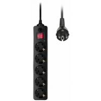 Сетевой фильтр Buro (500SH-5-B, 10А, 5 розеток, 5 метров, black) RTL