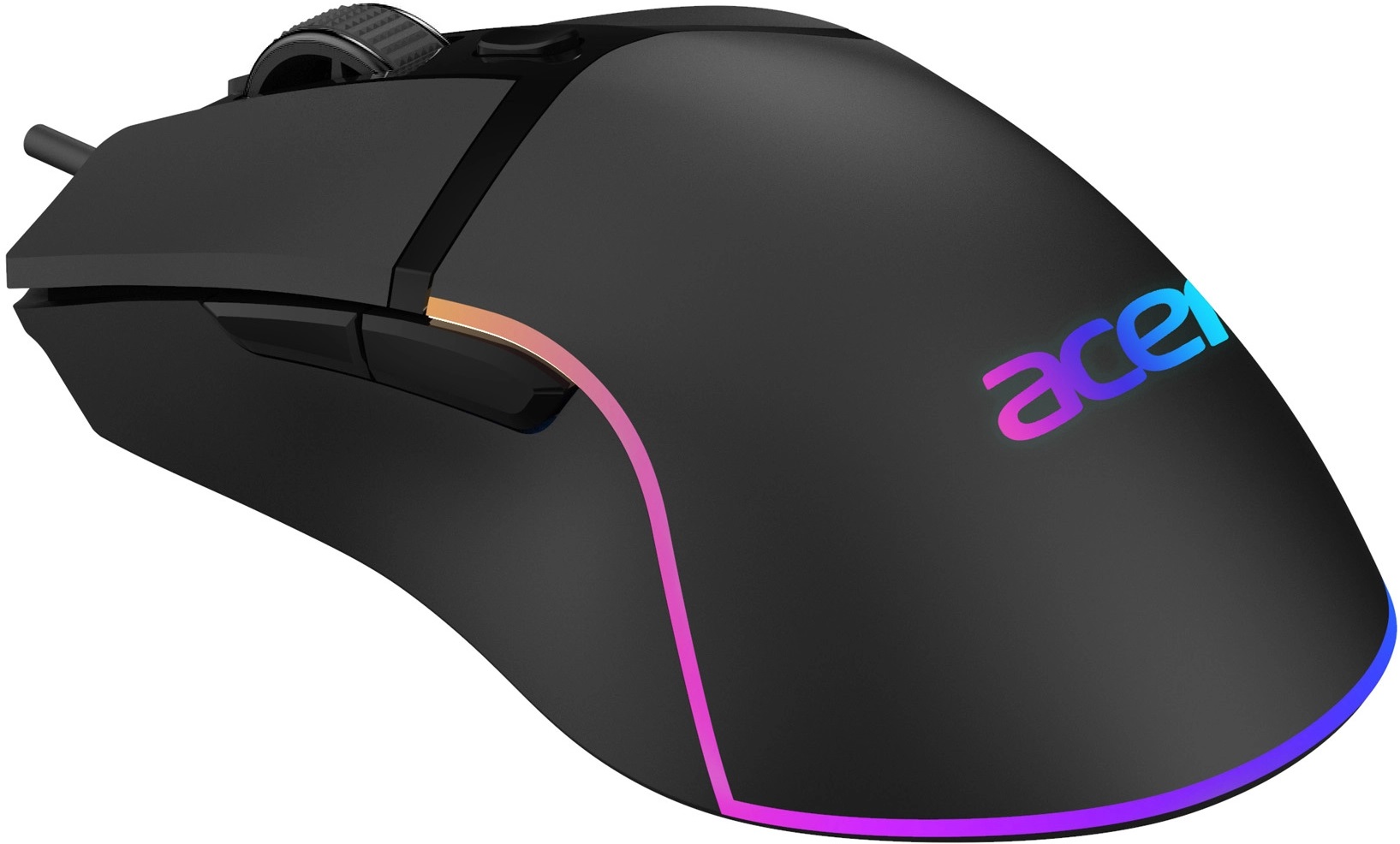 Мышь Acer OMW121 (ZL.MCEEE.00U) (USB, optical, 6400dpi, игровая, RGB подсветка, 1.8m, soft-touch, black)