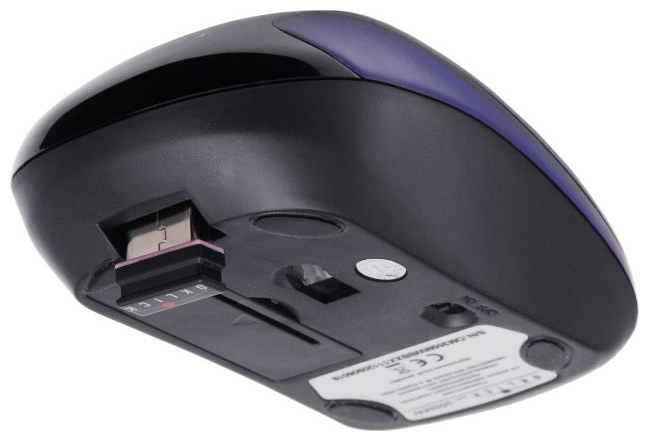 Мышь беспроводная Oklick 355MW (optical, 1000dpi, AA, black-blue)