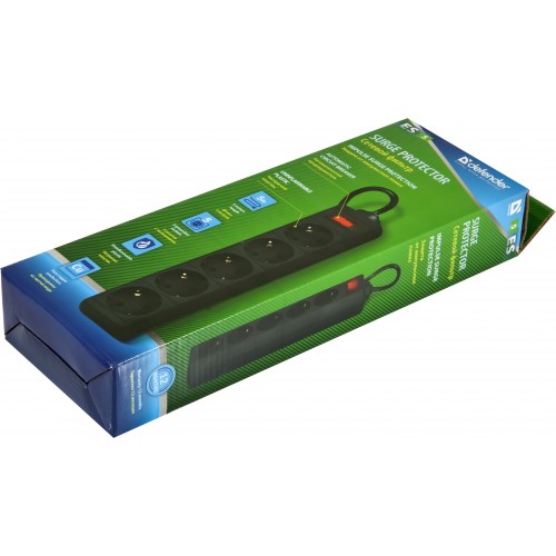 Сетевой фильтр Defender ES (5 розеток, 5 метров, black) RTL