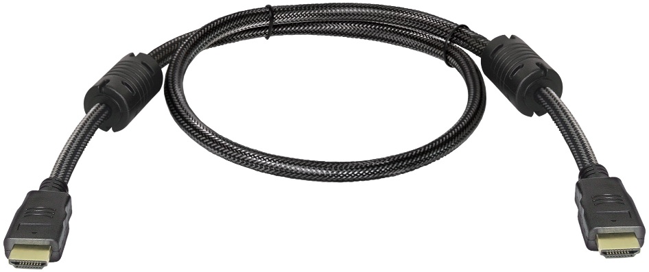 Кабель HDMI (m) - HDMI (m) 1.0m (HDMI-03PRO, ver.1.4, медь, с позолоченными контактами, 2 ферритовых фильтра, экранированный, блистер, black) Defender