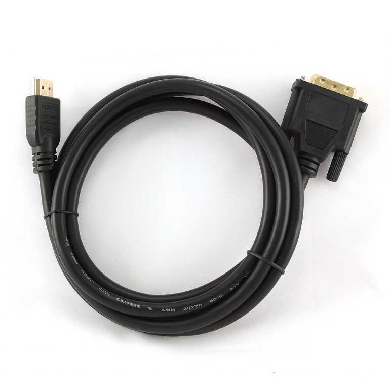 Кабель HDMI (m) - DVI (m) 0.5m (CC-HDMI-DVI-0.5M, 4K, ver.2.0, с позолоченными контактами, экранированный, пакет, black) Cablexpert