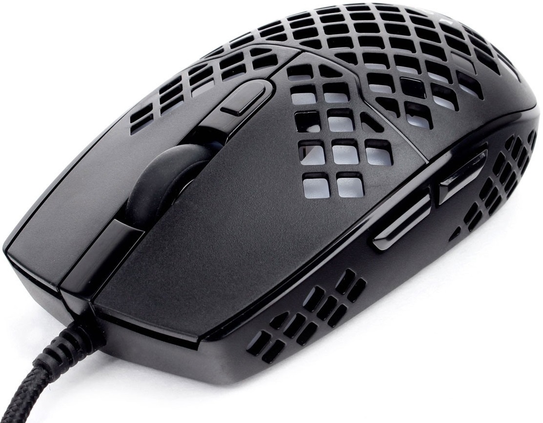 Мышь Gembird MG-760 (USB, optical, 3200dpi, RGB подсветка, игровая, 1.8m, black)