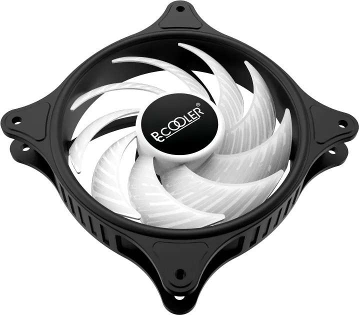 Вентилятор PCCOOLER FX-120-3 (120x120x25mm, Hydro, 1200rpm, 18dBa, 3+4pin, RGB fixed LED, black-white) RTL
