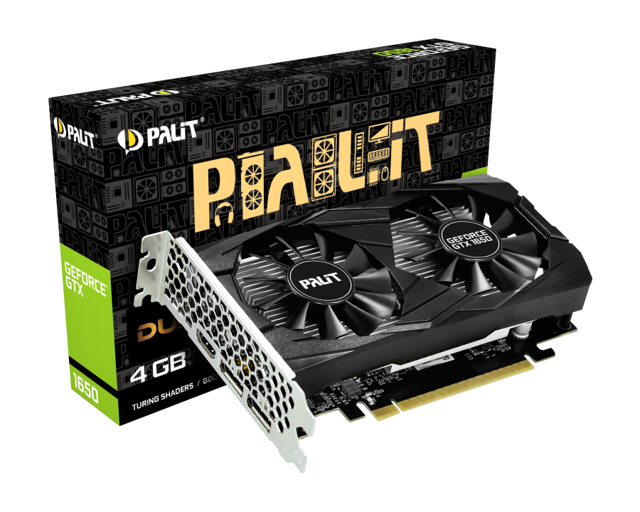 Видеокарта Palit GF GTX1650 DUAL 4Gb (128bit, GDDR5, 2xDP+HDMI) RTL
