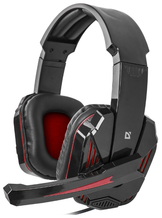 Наушники Defender Warhead G-260 (накладные закрытые, c микрофоном, игровые, 1.8m, промо-код "War Thunder", black-red)