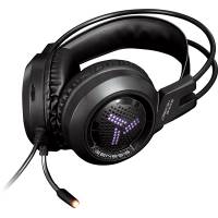 Наушники QUMO Genesis GHS 0012 (полноразмерные закрытые, с микрофоном, регулятор, подсветка, игровые, 2.2m, black)