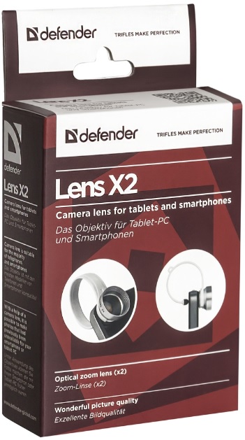 Объектив для смартфона Defender Lens x2 (стеклянная линза с оптически зумом x2)