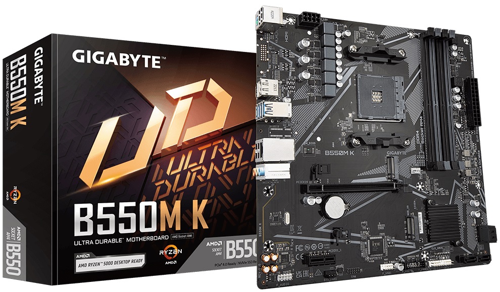 Материнская плата Gigabyte B550M K (AM4, mATX) RTL