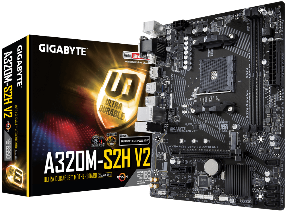Материнская плата Gigabyte GA-A320M-S2H V2 (AM4, mATX) RTL