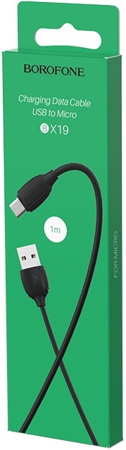 Кабель USB 2.0 Am - microUSB 1.0m (BX19 Benefit, 2.4A, black) Borofone