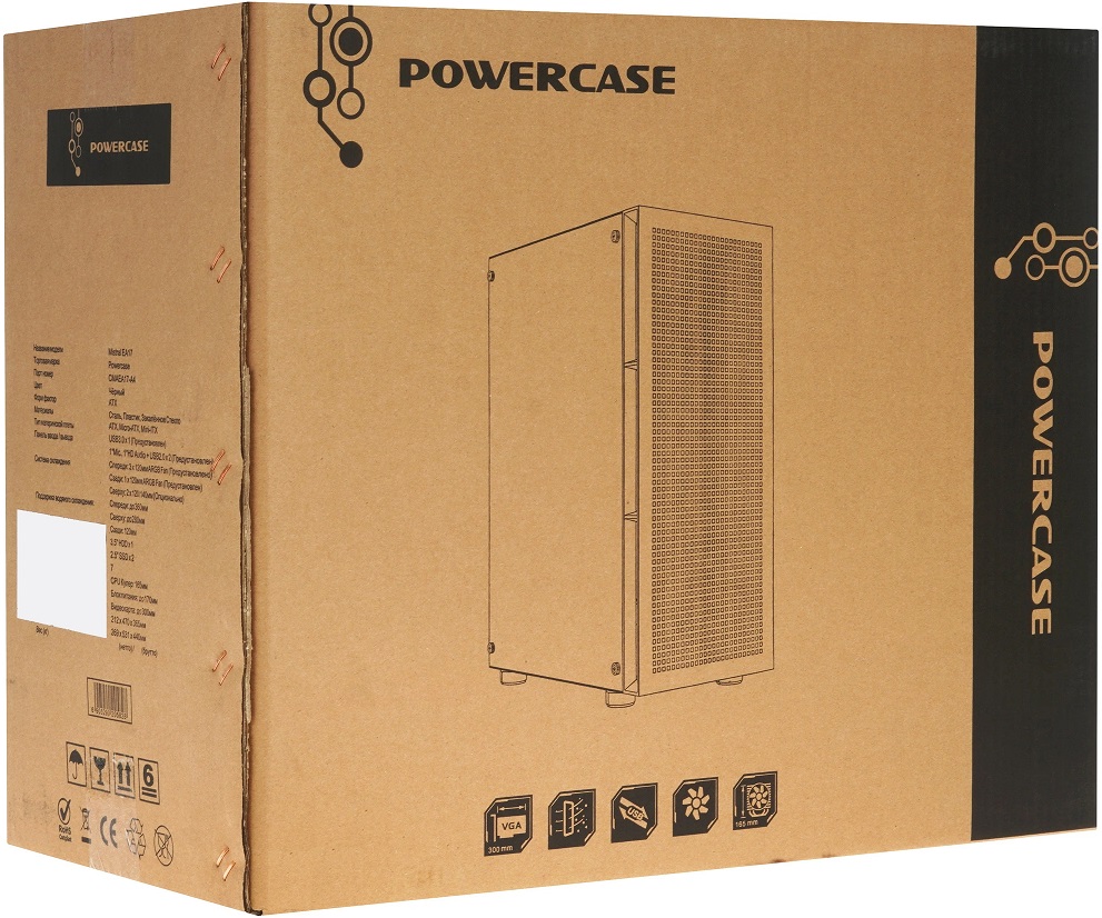 Корпус Powercase Mistral EA17 (CMAEA17-A4) (без БП, ATX, USB3.0, 4x ARGB Fan, black)