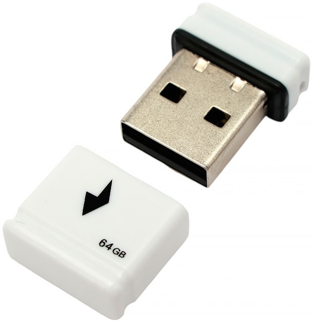 Флеш накопитель USB 2.0 64Gb Gembird (GFL-2.0-64mini, white)