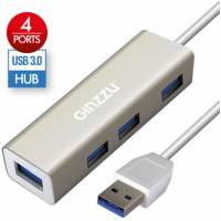 USB 3.0 HUB GINZZU GR-517UB (4 порта, 0.2m, silver)