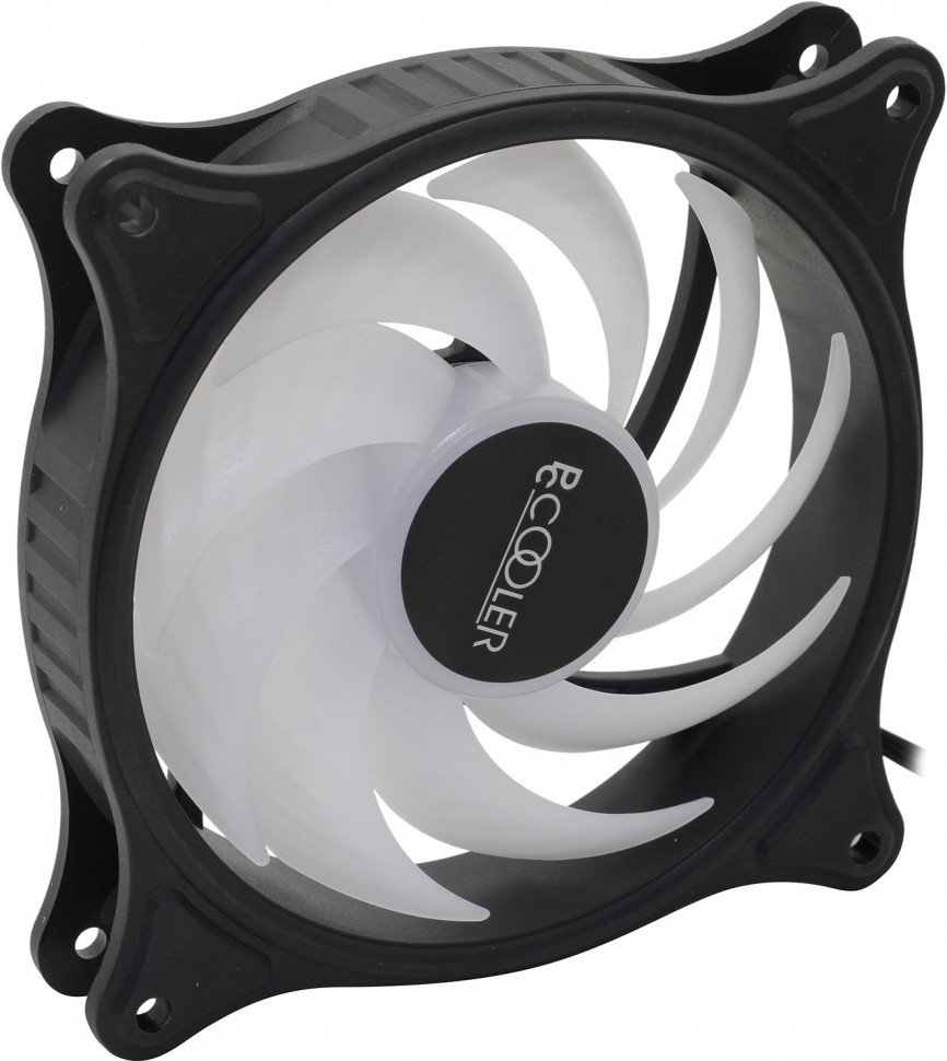 Вентилятор PCCOOLER FX-120-3 (120x120x25mm, Hydro, 1200rpm, 18dBa, 3+4pin, RGB fixed LED, black-white) RTL