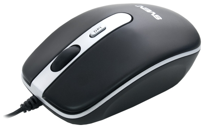 Мышь Sven RX-500 (USB, optical, 1600dpi, бесшумная, black-silver)
