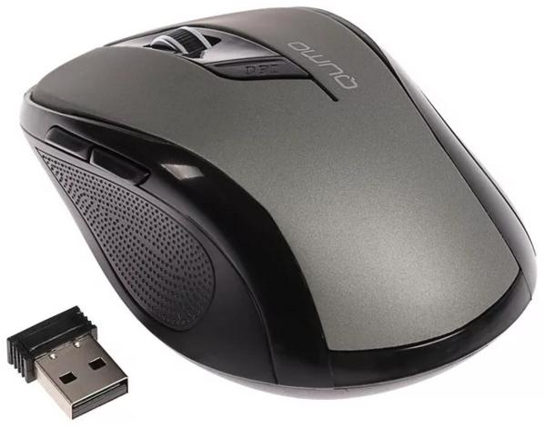Мышь беспроводная QUMO Office Line Gray M63 (optical, 1600dpi, 2xAAA, black-grey)