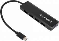 USB 3.1 HUB Gembird UHB-C364 (Type-C, 4 порта USB3.0, 0.19m, black)