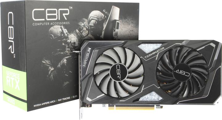 Видеокарта CBR GF RTX3060 12Gb (GF RTX3060 Terminator T1 12G, 192bit, GDDR6, HDMI+3xDP) RTL