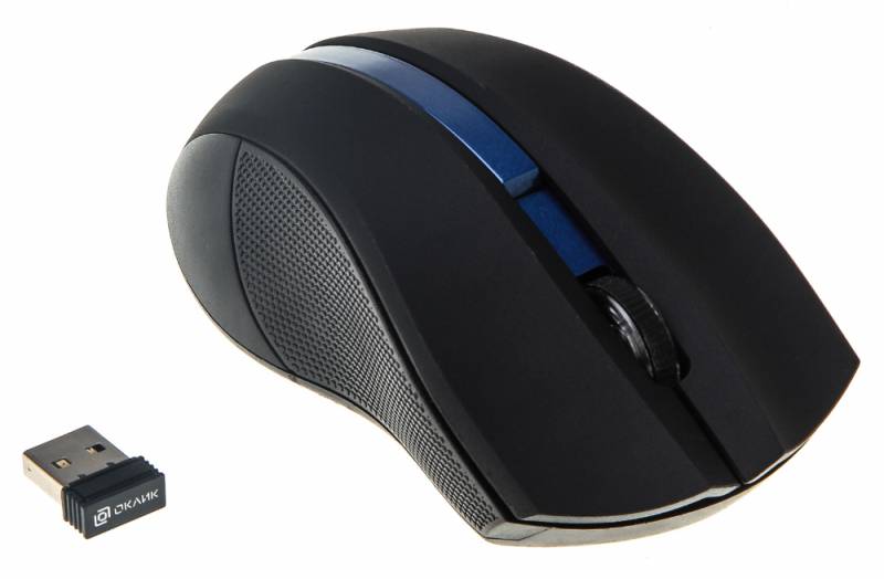 Мышь беспроводная Oklick 615MW (optical, 1000dpi, 2xAAA, black-blue)