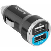 Зарядное устройство от прикуривателя Defender UCA-23 (2 USB разъема 2.1A+1A, black)