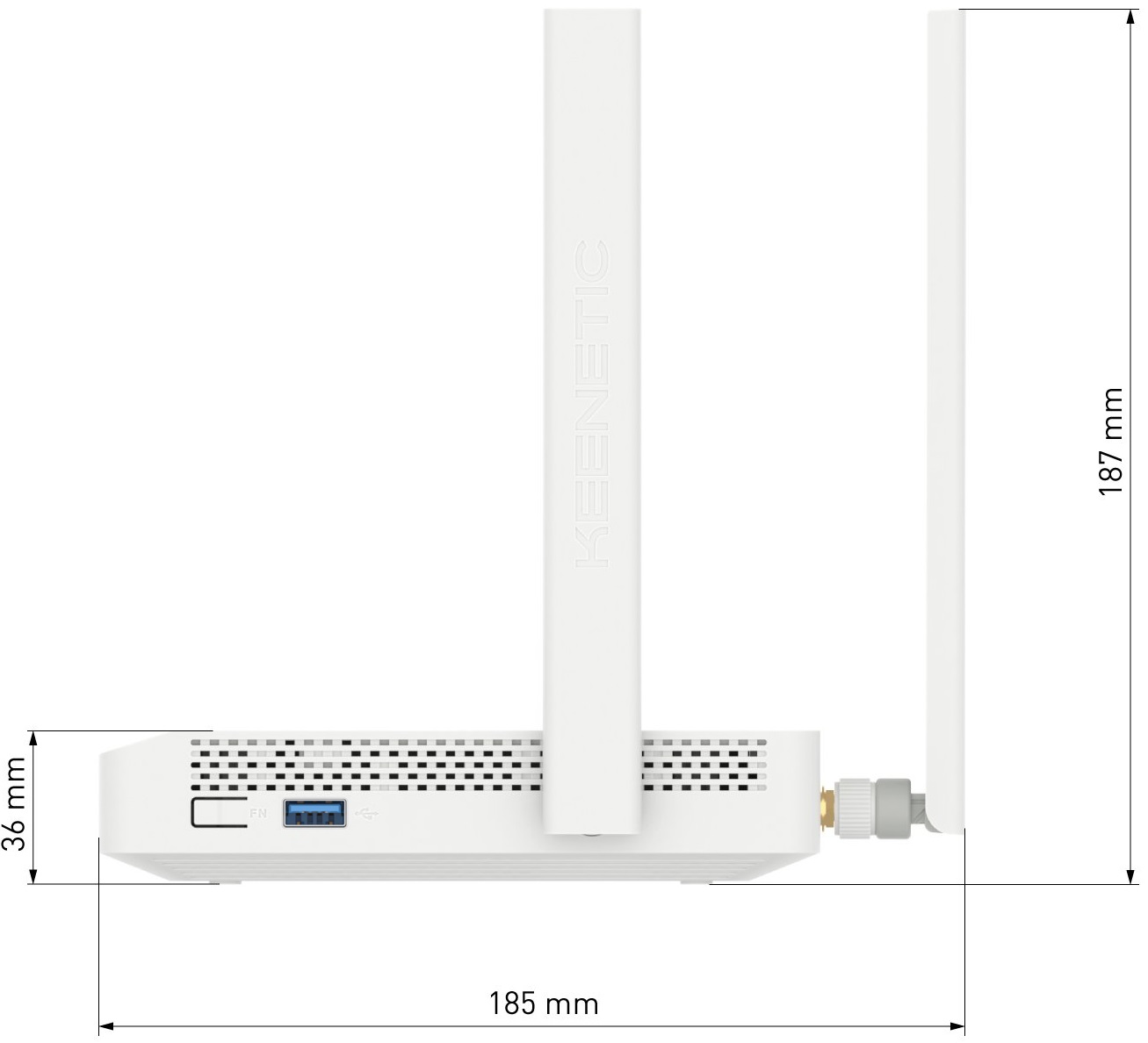 Роутер Keenetic Hero 4G+ (KN-2311) (574/1201Mbps, 2.4/5GHz, 4 ports, 1000Mbps, 2 внешние несъёмные антенны 5dBi, 2 внешние сменные антенны 4G, USB3.0, USB Printer/FTP Server/3G/4G/LTE, Micro SIM, grey-white)