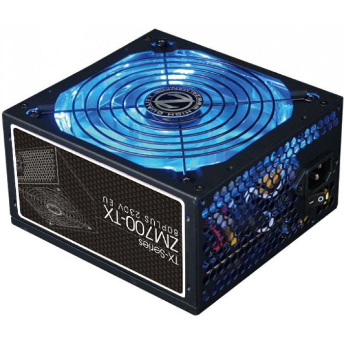 Блок питания ZALMAN 700W (ZM700-TX, 140mm, 80+, 20+4+4+4pin, 4*PCI-E 6+2pin, 5*SATA, 3*HDD, 1*FDD) RTL
