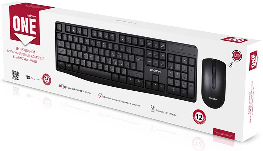Клавиатура+мышь беспроводные Smartbuy ONE (SBC-207295AG-K, black)
