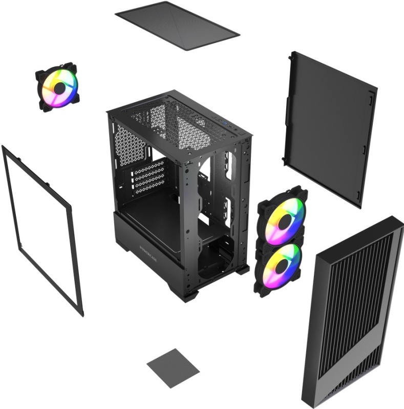 Корпус Powercase Mistral Micro A12B (CMMA12B-L3) (без БП, mATX, USB3.0, 3x FRGB Fan, black)