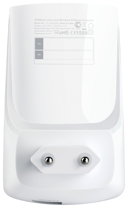 Усилитель беспроводного сигнала TP-LINK TL-WA850RE (300Mbps, 2.4GHz, 1 port, 100Mbps, 2 внутренние антенны, white)