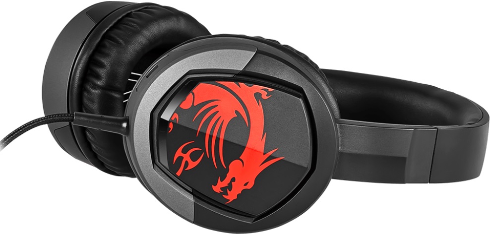 Наушники MSI Immers GH30 (полноразмерные закрытые, с микрофоном, регулятор, игровые, 1.5m, black)