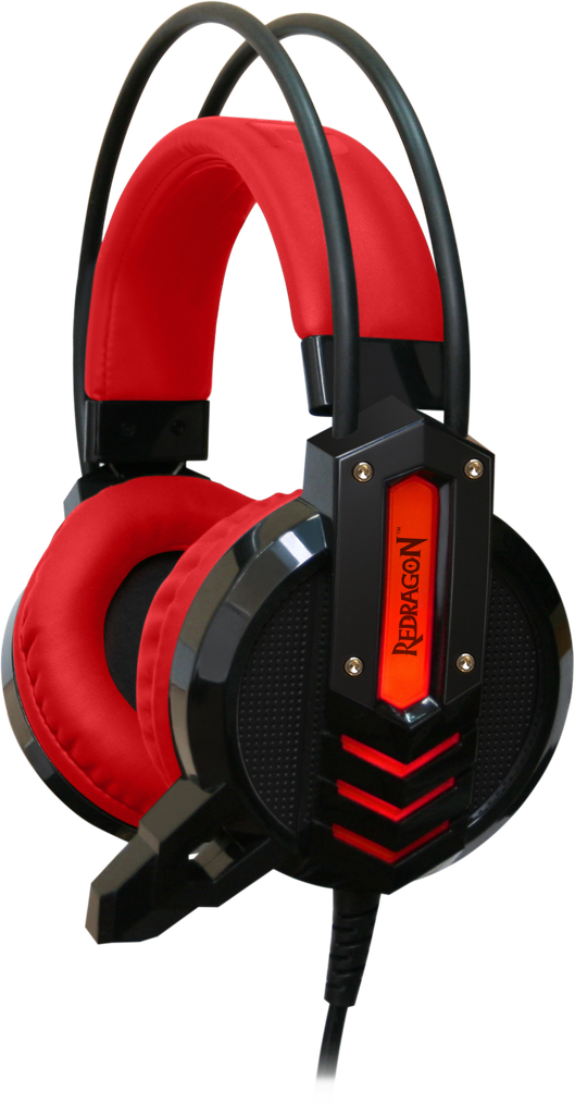 Наушники Redragon CHRONOS (полноразмерные закрытые, c микрофоном, игровые, 2.5m, black-red)
