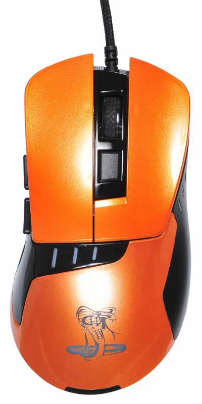Мышь Oklick SNAKE 865G (USB, optical, 2400dpi, игровая, black-orange)
