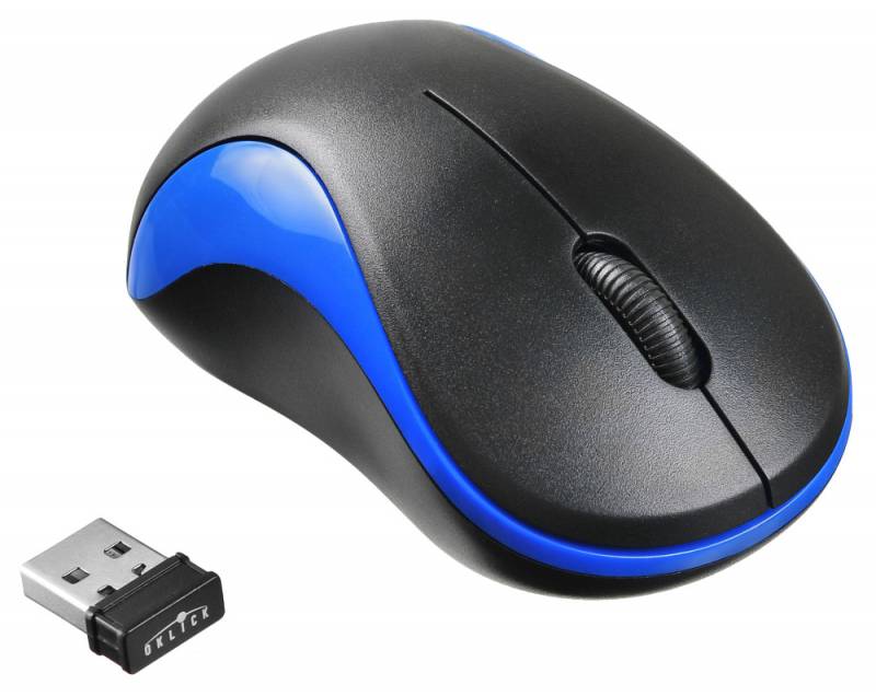 Мышь беспроводная Oklick 605SW (optical, 1200dpi, AAA, black-blue)