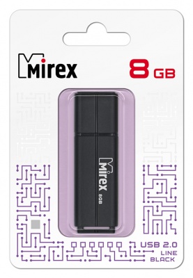 Флеш накопитель USB 2.0 8Gb Mirex Line (black)