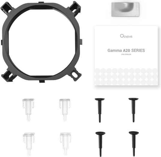 Вентилятор Ocypus Gamma A20 BK ARGB (1150/1151/1155/1156/1200/1700/1851/AM4/AM5, 92mm, Al, 1900rpm, 21dBa, 2 тепловые трубки, 3pin, RGB fixed LED, 90W, black) RTL